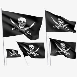 海盗头骷颅头旗帜高清图片