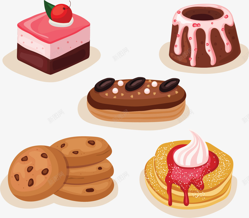 美味烘焙蛋糕甜品矢量图ai免抠素材_88icon https://88icon.com 烘焙 甜品 矢量png 美味烘焙 蛋糕 蛋糕甜品 矢量图