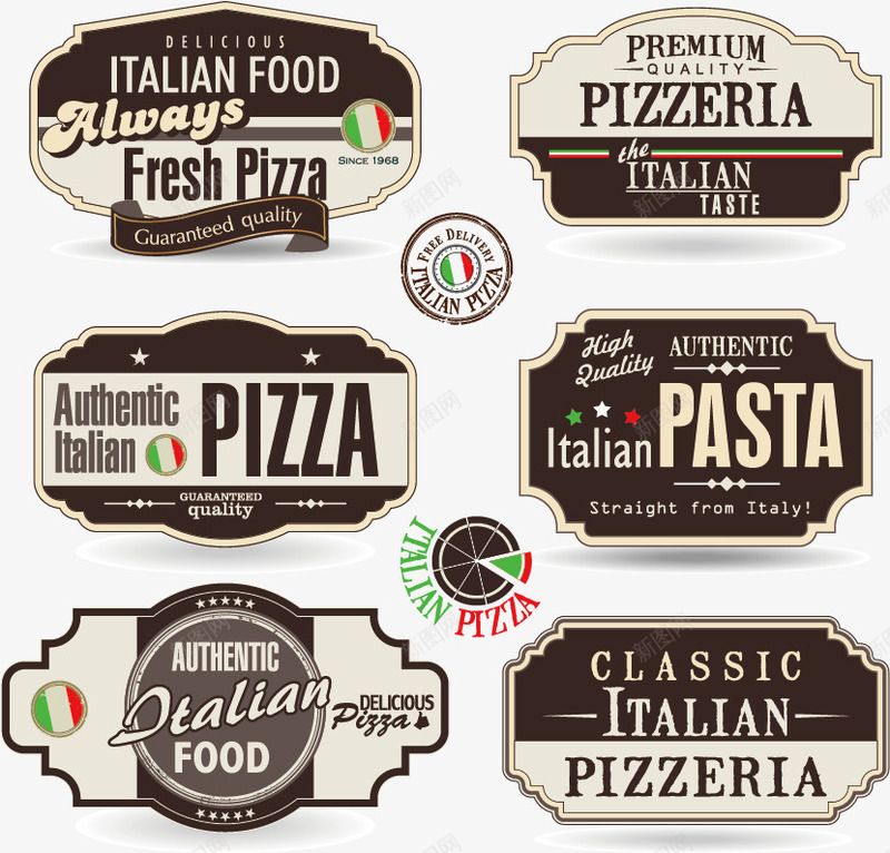 意大利披萨标签png免抠素材_88icon https://88icon.com 意大利国旗标签 意大利披萨 披萨标签 西餐