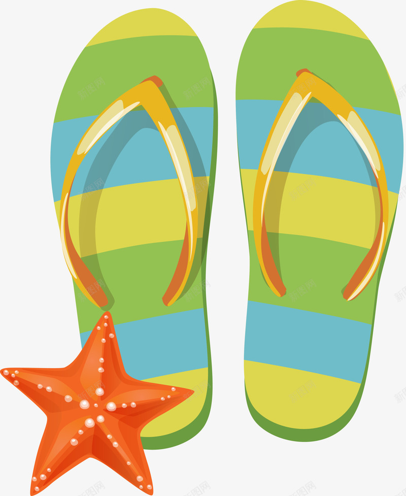 夏天气息沙滩拖鞋png免抠素材_88icon https://88icon.com 人字拖 夏天气息 夏日 条纹拖鞋 沙滩拖鞋 红色海星