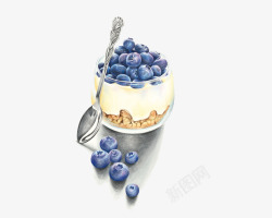蓝莓奶冻矢量图素材