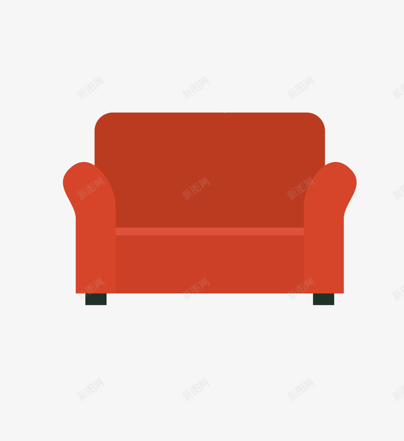 扁平化红色的沙发矢量图ai免抠素材_88icon https://88icon.com 扁平化 沙发 沙发红色 红色扁平沙发 矢量图