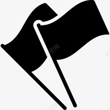 夫妇两个黑色的旗帜图标图标