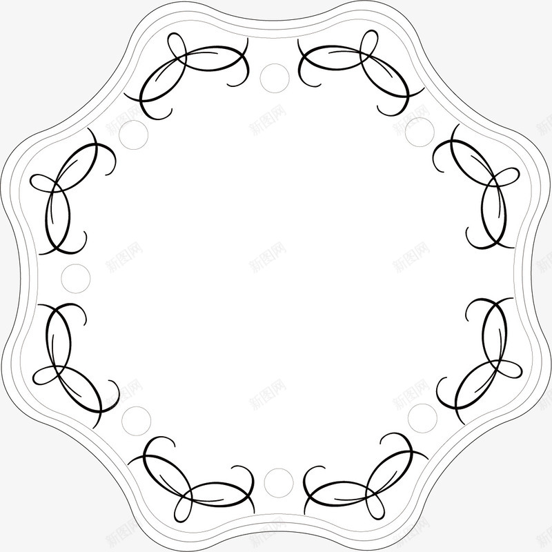 圆形经典古框矢量图ai免抠素材_88icon https://88icon.com 古框 古框素材 圆形 矢量古框 经典古框 边框 矢量图