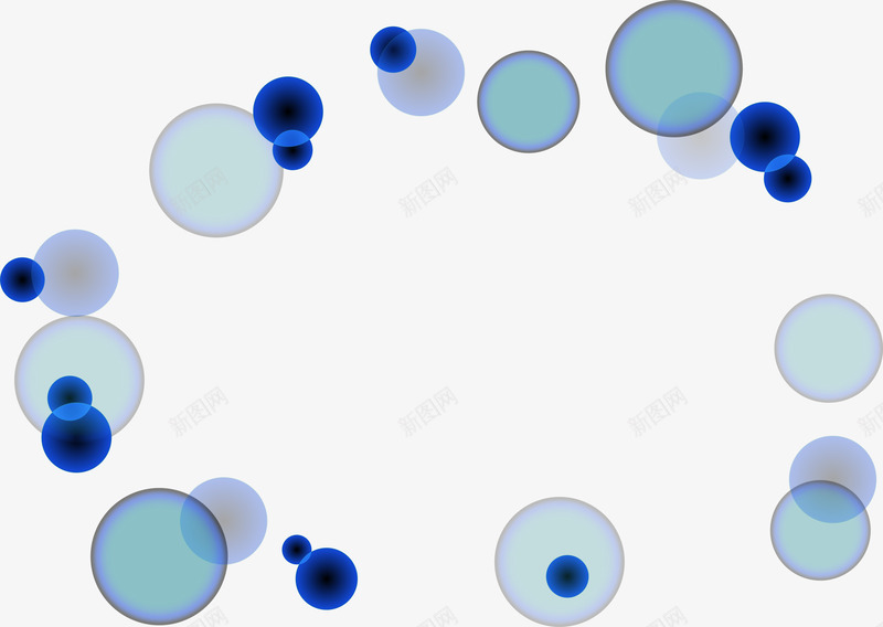 蓝色多种造型圆形png免抠素材_88icon https://88icon.com 圆形 多种 蓝色 造型