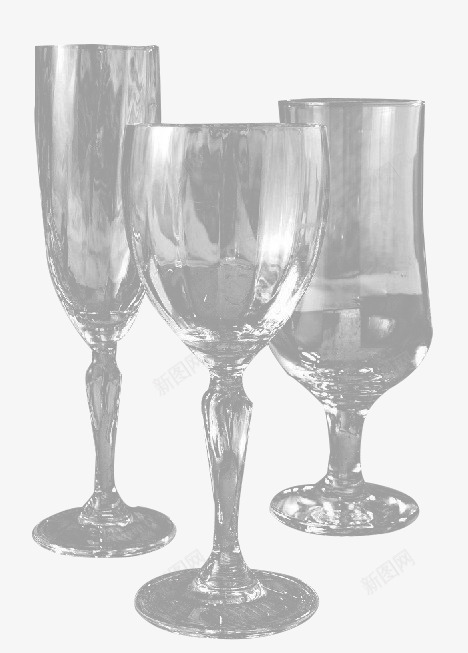 透明度的玻璃杯png免抠素材_88icon https://88icon.com 三个杯子 多个杯子 杯子 高杯子