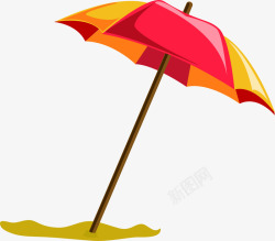 卡通海报夏日雨伞素材
