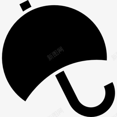伞的黑色圆形图标图标
