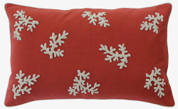 枕头红色红色雪花长方形枕头高清图片