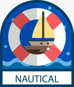 航海徽章胸牌片矢量图素材