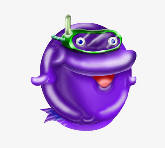 戴青蛙镜的小海豚png免抠素材_88icon https://88icon.com 创意卡通小动物 动物 卡通动物 卡通小海豚 紫色 红色 绿色