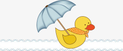 卡通可爱小鸭子雨伞素材