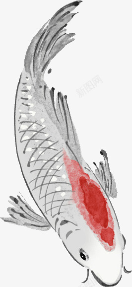 灰色水墨鱼尾造型png免抠素材_88icon https://88icon.com 水墨 灰色 造型 鱼尾