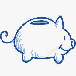 小猪储蓄罐插画矢量图素材