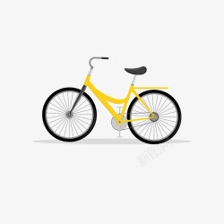 卡通手绘黄色的自行车素材