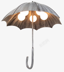创意复古工业风雨伞吊灯素材