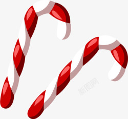 红色白色创意元素拐杖造型素材