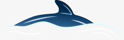 卡通深蓝色海豚素材