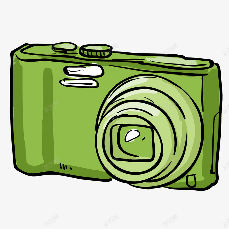 手绘卡通相机png免抠素材_88icon https://88icon.com 三星相机 傻瓜相机 卡通相机 数码产品 照相机 索尼相机 绿色相机