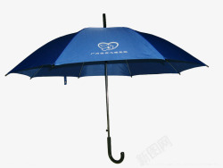 一把深蓝色实物雨伞素材
