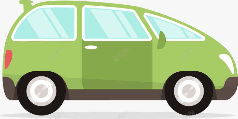 造型绿色卡通汽车图标图标