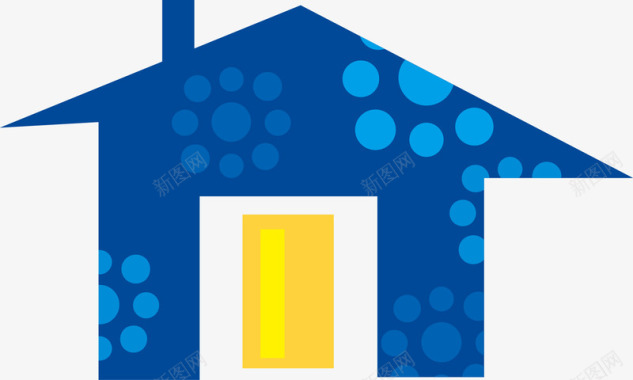 别墅蓝色房子图标图标