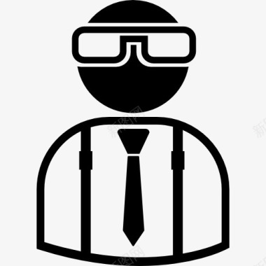 股票经纪人戴着眼镜西装和领带图标图标
