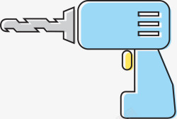 扁平五金工具天蓝色方形金属电钻高清图片