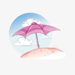 雨伞和白云素材