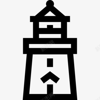 上海老建筑灯塔图标图标