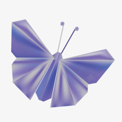蓝色折纸蝴蝶矢量图素材