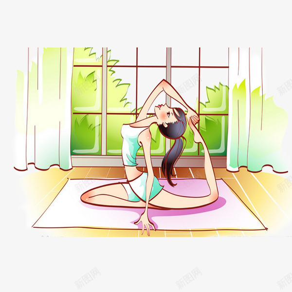 运动瑜伽卡通美女3png免抠素材_88icon https://88icon.com 卡通 瑜伽培训 瑜伽广告 瑜伽教学