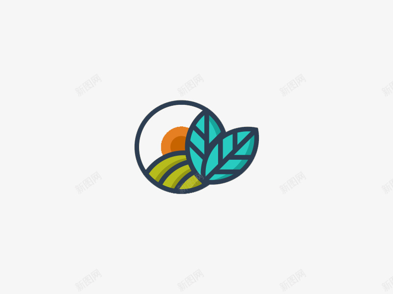 茶标志png免抠素材_88icon https://88icon.com 叶子 国外创意素材 绿色 茶logo 茶园