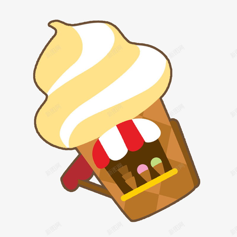 甜筒店png免抠素材_88icon https://88icon.com 冰淇淋店 甜品店 甜筒冰淇淋