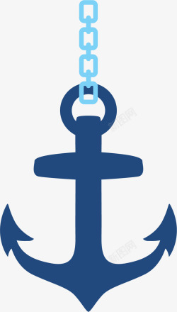 航海设施透明锁链深蓝色挂钩配件高清图片