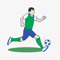 卡通手绘踢足球人物元素矢量图素材