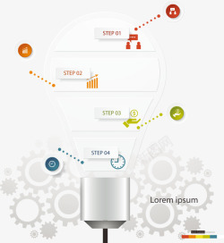 白色创意灯炮图表素材