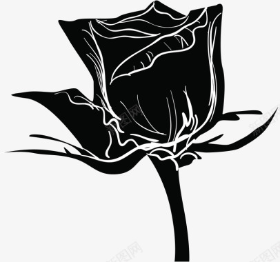一只玫瑰花图标图标