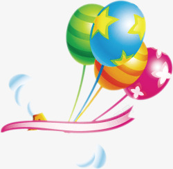 五颜六色的氢气球棒棒糖造型流畅线条素材