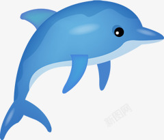卡通蓝色海豚效果素材