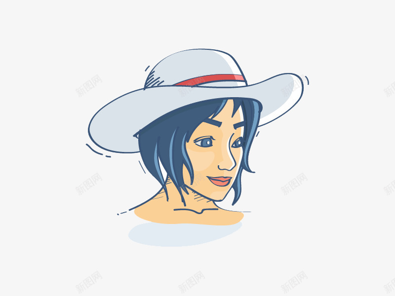 女孩头像png免抠素材_88icon https://88icon.com 人物 国外创意素材 头像 女孩 帽子
