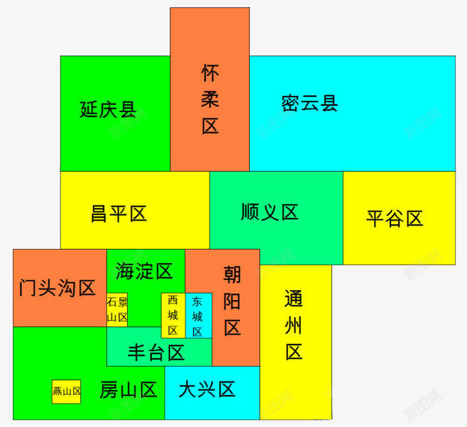 北京各区县方形地图png免抠素材_88icon https://88icon.com 北京 北京地图 各区 地图