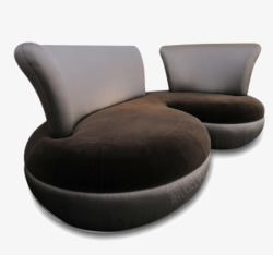 黑色现代公共沙发素材