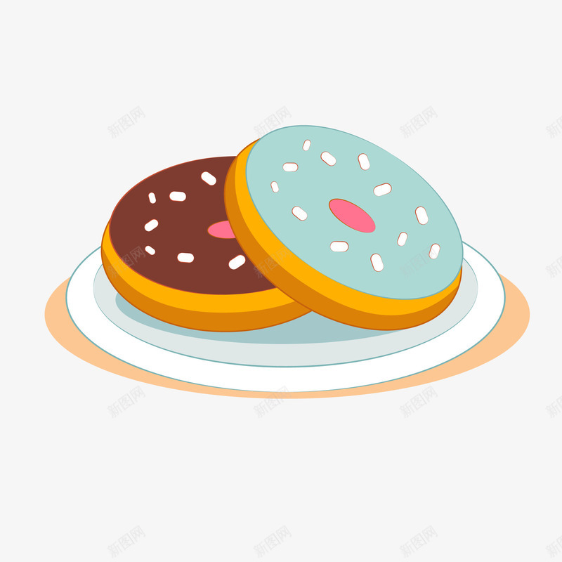 卡通手绘甜甜圈矢量图ai免抠素材_88icon https://88icon.com 下午茶 彩色 手绘 早餐 甜品 甜甜圈 食物 矢量图