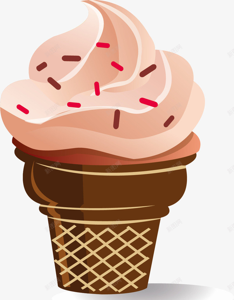 卡通甜筒冰淇淋png免抠素材_88icon https://88icon.com 优质 冰淇淋 卡通 甜品 矢量图案 装饰图案 餐饮