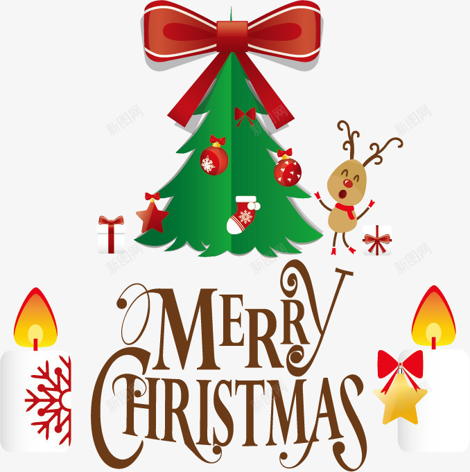 可爱的驯鹿圣诞节png免抠素材_88icon https://88icon.com 圣诞树 圣诞节 折纸 红色 蜡烛 蝴蝶结 驯鹿