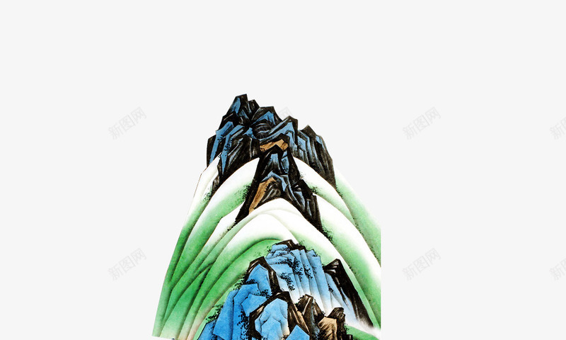手绘山apng免抠素材_88icon https://88icon.com 山体 手绘山 远山 青黛