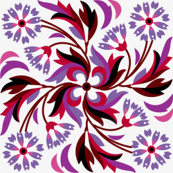 花纹方形紫色红色矢量图素材