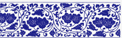 蓝色青花瓷经典花纹素材