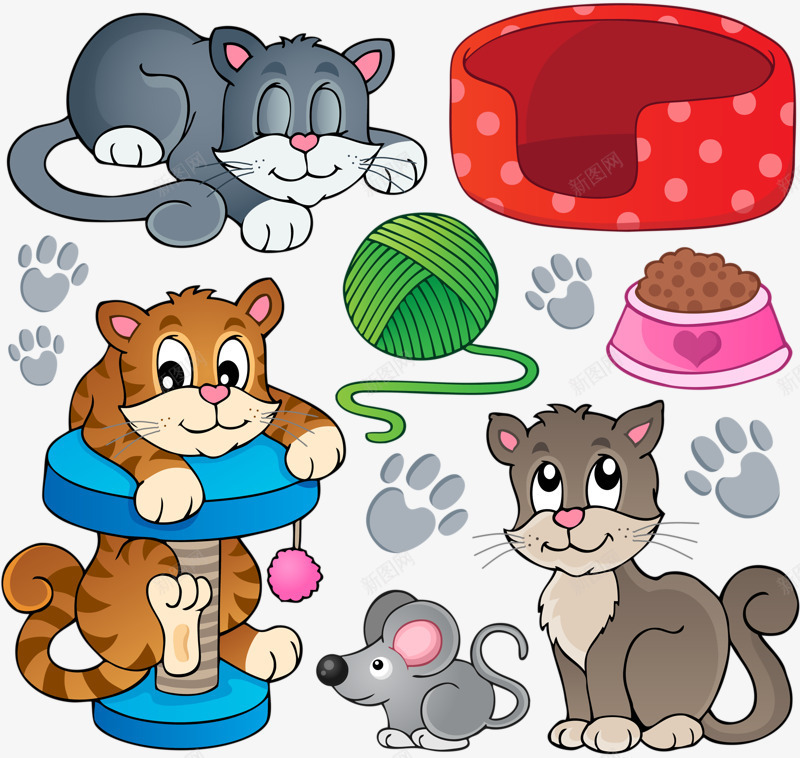 猫咪和老鼠png免抠素材_88icon https://88icon.com 猫咪 玩具 现球 老鼠
